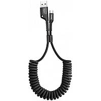 Кабель Baseus Fish eye Spring Data Cable For Type-C 3A 1M Black