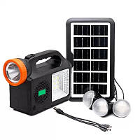 Солнечная станция GDLITE GD-102 портативная система для кемпинга с фонарями и power bank solar, GN, Хорошее