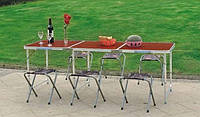Большой раскладной туристический стол для пикника с 6 стульями, Ch1, Хорошее качество, столик, стол