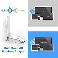 USB 3.0 WiFi адаптер PIX-LINK 600Mbps 2.4GHz/5GHz Adapter Dual Band, Gp2, Хорошее качество, 5ghz wifi usb,