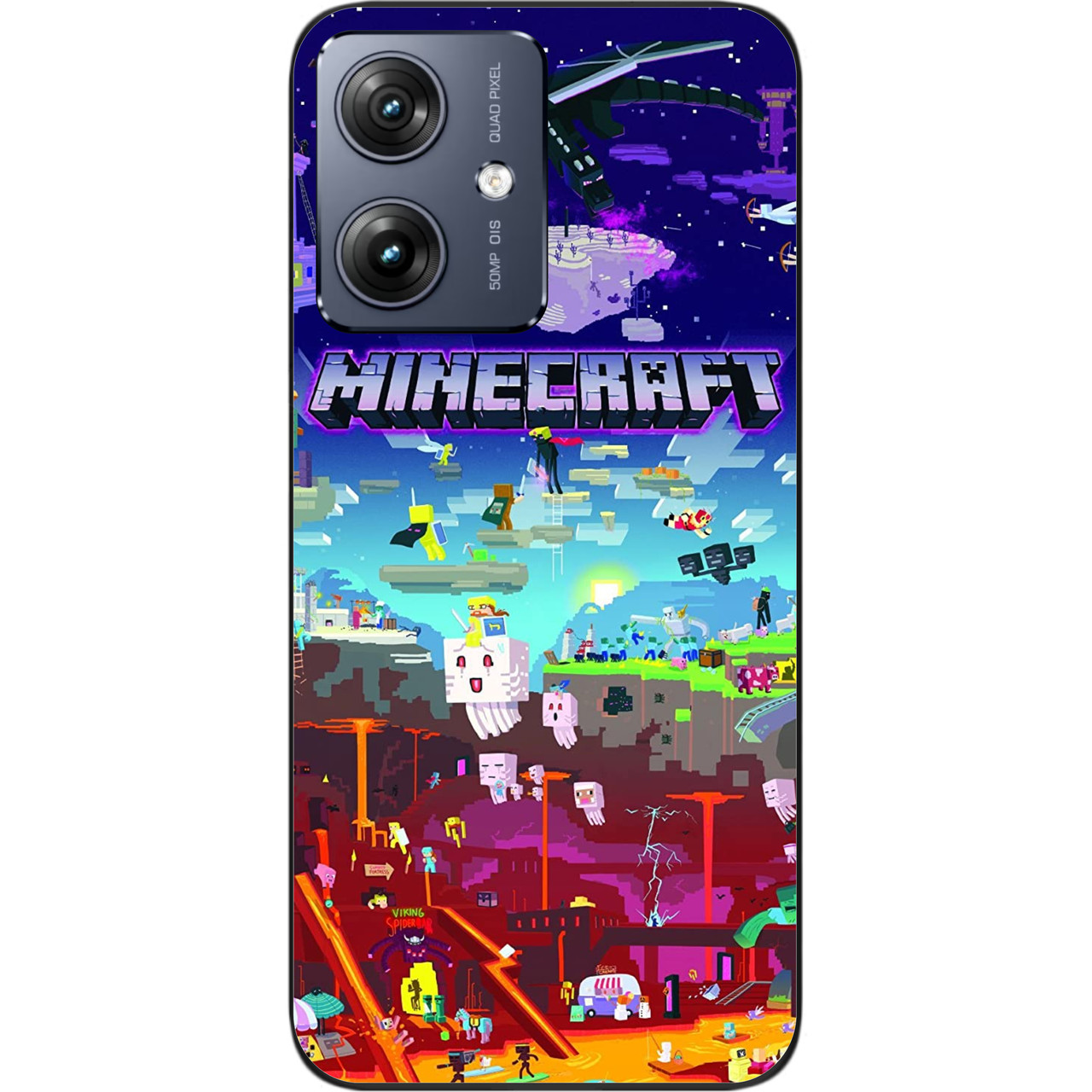 Силіконовий чохол Case для Motorola G54 Power з картинкою Minecraft