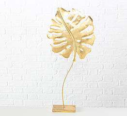 Декоративний лист на підставці золото h68см 1008875