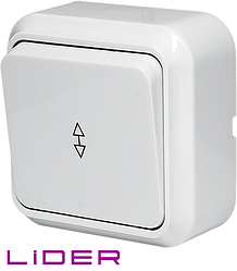 Вимикач одноклавішний прохідний TM LiDER LVO10-877 серія "НОВА"