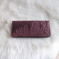 Гаманець довгий "Сова" бордовий 07-С-Бор