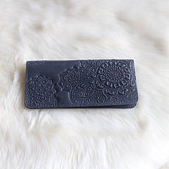 Гаманець довгий "Квіти" синій 07-К-Сін