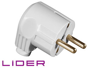 Вилка штепсельна ТМ LiDER із заземлювальним контактом