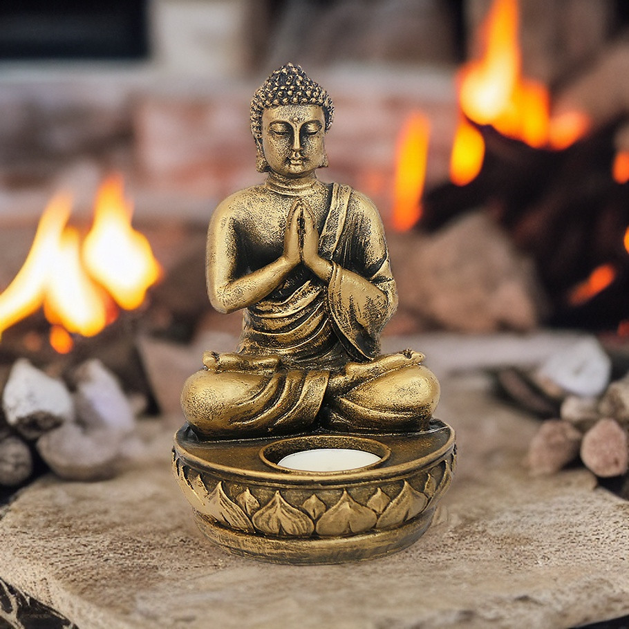 Свічник Будда (молиться) 20*12*12 см ПП704а бронза