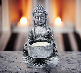Свічник Будда (охоплюючий) 15*10*10 см ПП702в срібло ПП702в срібло