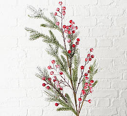 Декоративна гілка "Ель з інеєм" 90см 2004197