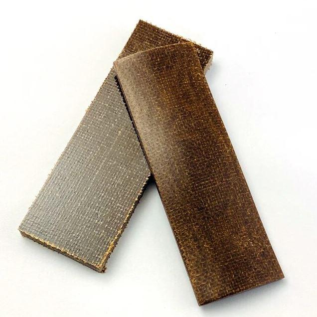 Льняна мікарта накладки Коричневий канвас 8х50х160мм, фото 1