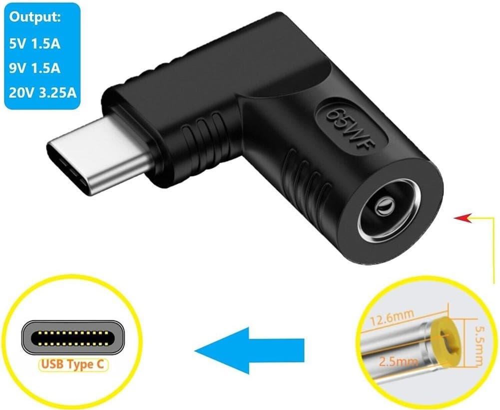 Переходник DC 5.5x2.5 на Type-C PD (PPS 3.30-11.00v 1.5a) 5v 1.5a, 9v 1.5a, 20v 3.25a max 65w (A class) 1 день - фото 1 - id-p2034187760