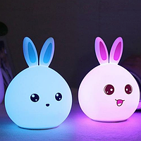 Ночник LightMaster силиконовый SNL-R03 Кролик RGB белый, GN1, Хорошее качество, детский светильник, проектор