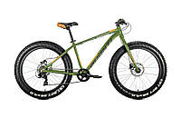 Велосипед горный фэтбайк 26 Avanti FAT 4.0, 19", гидравлические тормоза, зелено-оранжевый