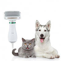 Щётка фен для шерсти собак и кошек 2в1 PET Grooming Dryer WN-10 массажёр расчёска для груминга животных, GN1,
