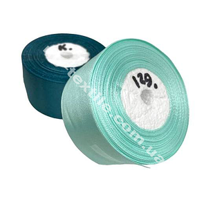 Стрічка атласна ширина 4 см Бабіна 23 м (25 ярдів) М'ята №129