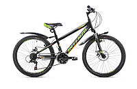 Велосипед подростковый 24 Intenzo Forsage 11 черно-зеленый