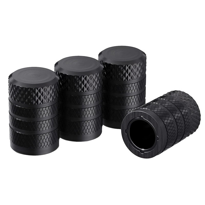 Захисні металопластикові ковпачки Primo на ніпель, золотник автомобільних коліс - Black, фото 1