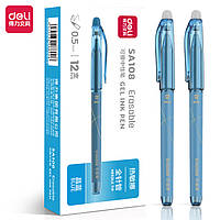 Ручка пиши-стирай гелевая Deli SA108 паста синяя, толщина линии письма 0,5мм