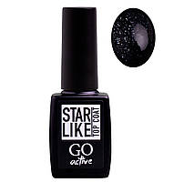 Закрепитель гель-лака с шиммером Go Active Starlike Top Coat 01 Silver, 10мл