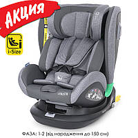 Детское автокресло EL CAMINO ME 1081-1 i-TRUST PLUS Универсальное авто кресло для новорожденных Светло серый