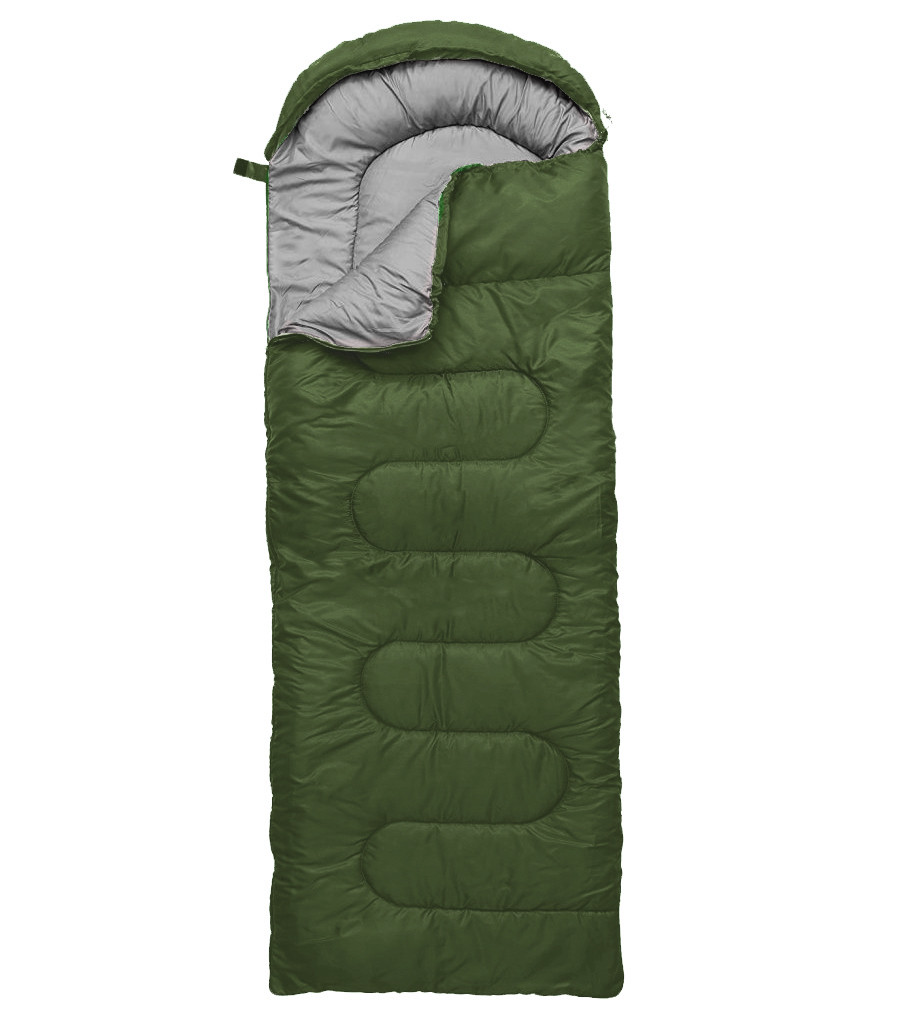 Спальный мешок зимний (спальник) одеяло с капюшоном E-Tac Winter Green - фото 1 - id-p2034233116