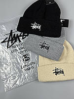 Шапка унисекс Stussy черная. Шапка Стусси, 42-55см универсальный размер.