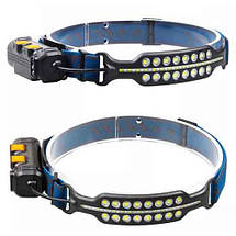 Ліхтар налобний BL-W690-2-SMD (white+red), Motion Sensor, вбудований акумулятор, ЗУ Type-C, фото 5
