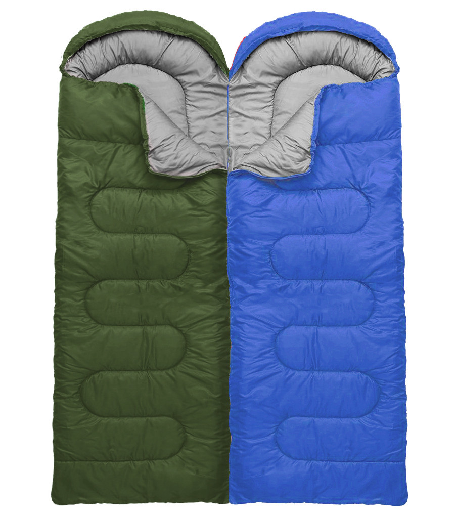 Спальный мешок зимний (спальник) одеяло с капюшоном E-Tac Winter Blue - фото 2 - id-p2034255339