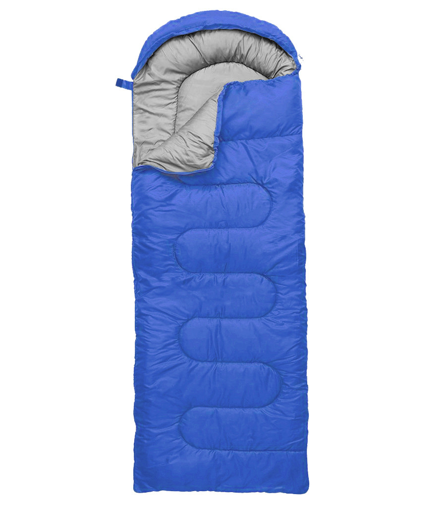Спальный мешок зимний (спальник) одеяло с капюшоном E-Tac Winter Blue - фото 1 - id-p2034255339