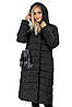 Пуховик жіночий зимовий чорний кишеня з натуральним хутром XL, фото 4