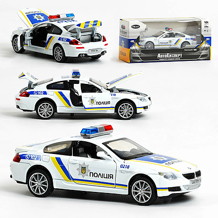 Машинка металева Поліція BMW «АвтоЕксперт» світло, звук 15*6*5см (TK-7777)