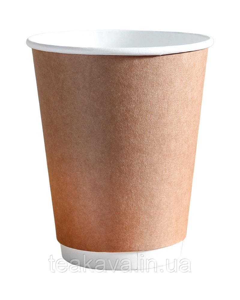 Стакан двошаровий паперовий крафт 300 мл, 20 шт., фото 1