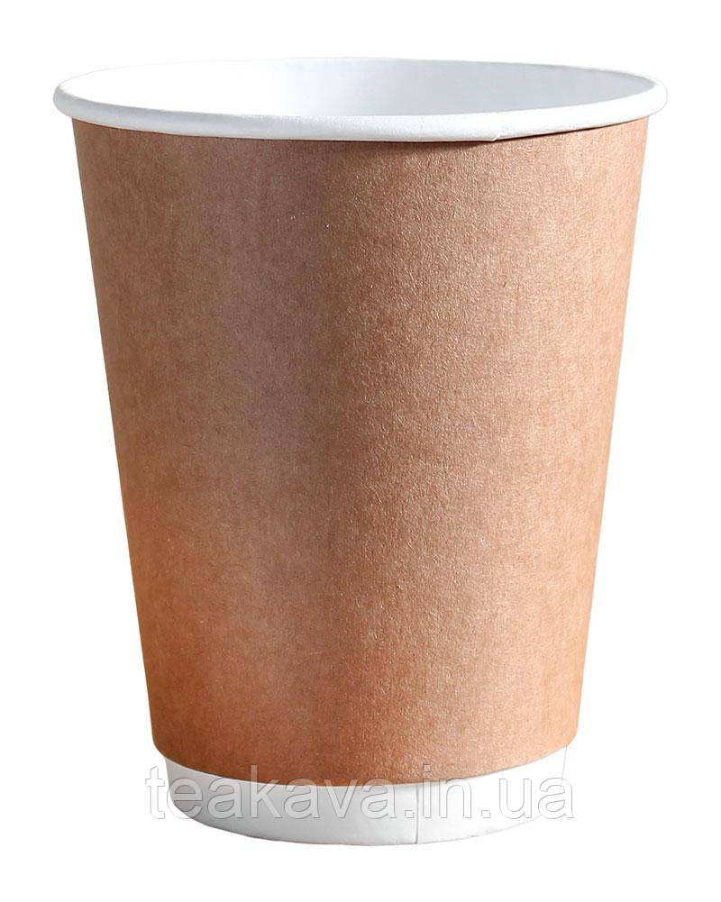 Стакан двошаровий паперовий крафт 400 мл, 20 шт., фото 1