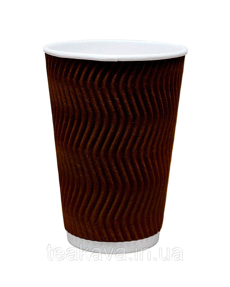 Гофростакан 250 мл коричневий, 20 шт., фото 1