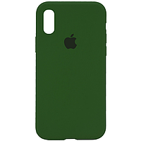 Чехол FULL Silicone Case для iPhone X / Xs Olive (силиконовый чехол оливковый силикон кейс на айфон Х Хс 10 с)