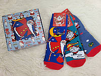 Подарочный бокс теплых детских носков "Рождество" - 3 пары. Набор детских новогодних носков