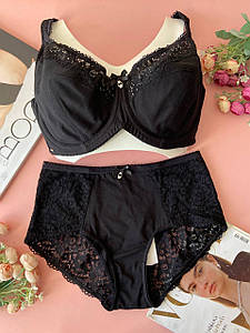 80/90F Комплект жіночої спідньої білизни великих розмірів чорний