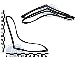 Ущільнювач заднього бічного скла ВАЗ 1117 (к-т 2 шт.) "глухие"