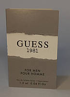 Пробник Guess 1981 For Men EDT 1.2 мл Туалетна вода Гес 1981 для чоловіків Оригінал