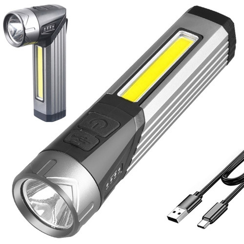 Ліхтар 508-OSL+COB(white+red), вбудований акумулятор, поворот на 90º, магніт, ЗУ Type-C, фото 1