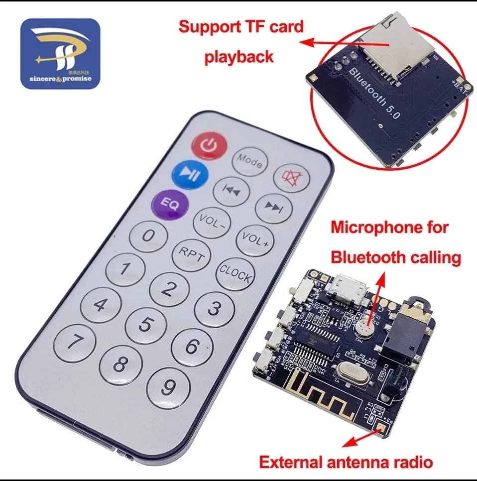 Bluetooth аудіоприймач 5,0 MP3 + пульт, мікрофон. TF - card.