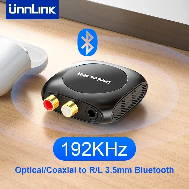 Цифро-аналоговий перетворювач 192 КГц, Bluetooth 5.0 Toslink, RCA,