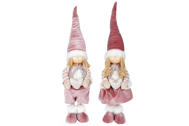 М'яка іграшка 50 см 2 різновиди: Дівчинка та Хлопчик колір — рожево-ліловий (877-005), фото 1