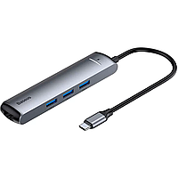 USB-хаб Baseus Mechanical Eye 6-in-1 Type-C to 3xUSB3.0+RJ-45+HDMI CAHUB-J0G Grey