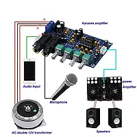 Плата усилителя микрофона PT2399 для караоке, плата реверберации, эхо