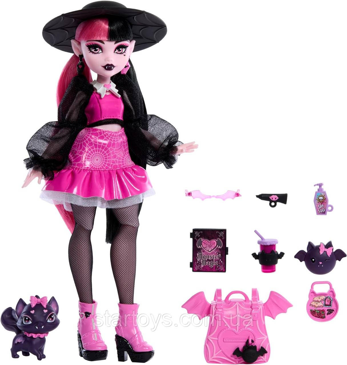 Монстер Хай Дракулаура та Граф Феб'юлос з аксесуарами Monster High Draculaura Doll Pet Bat-Cat Count Fabulous