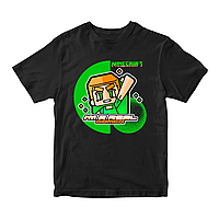 Футболка чорна з оригінальним принтом онлан гри Minecraft "I'm a real gamer Minecraft Майнкрафт" Push IT