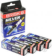 Свеча зажигания Silver, ВАЗ 2112 16 кл. инжектор, DAEWOO Lanos 1,6 под ГБО (комплект 4 шт.) BRISK