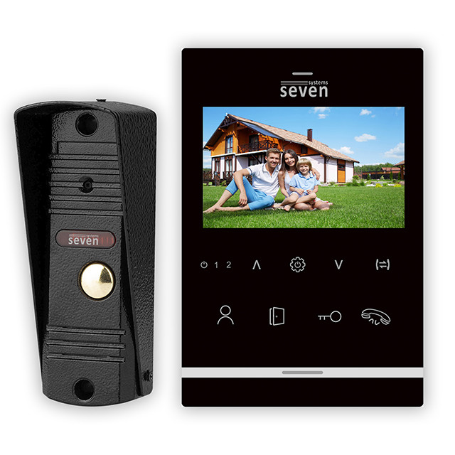 Комплект домофона 4,3 дюйми з викликною панеллю SEVEN DP-7542 Kit Black