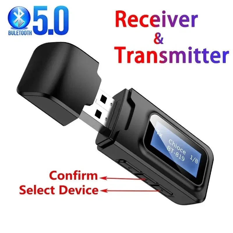 5,0 блютуз-адаптер, USB блютуз-приймач. AUX передавач для магнітоли., фото 1